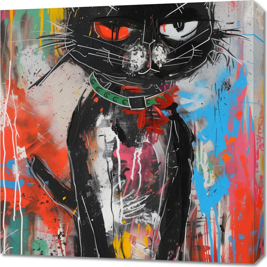 Image Chaton grincheux 70x70 cm - Finis les murs vides et tristes