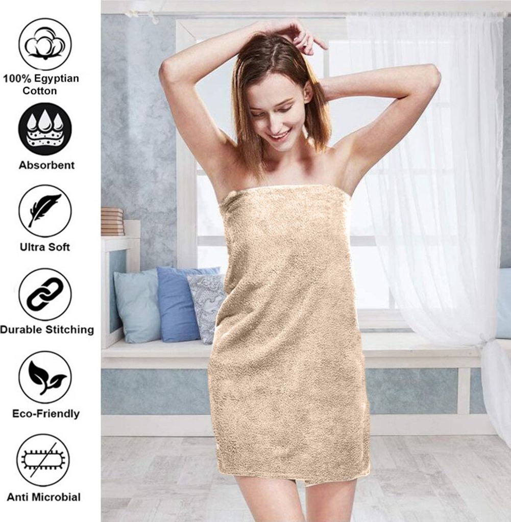NEFERTITI Handtücher aus 100% ägyptischer Baumwolle 6-teiliges Handtuchset Beige