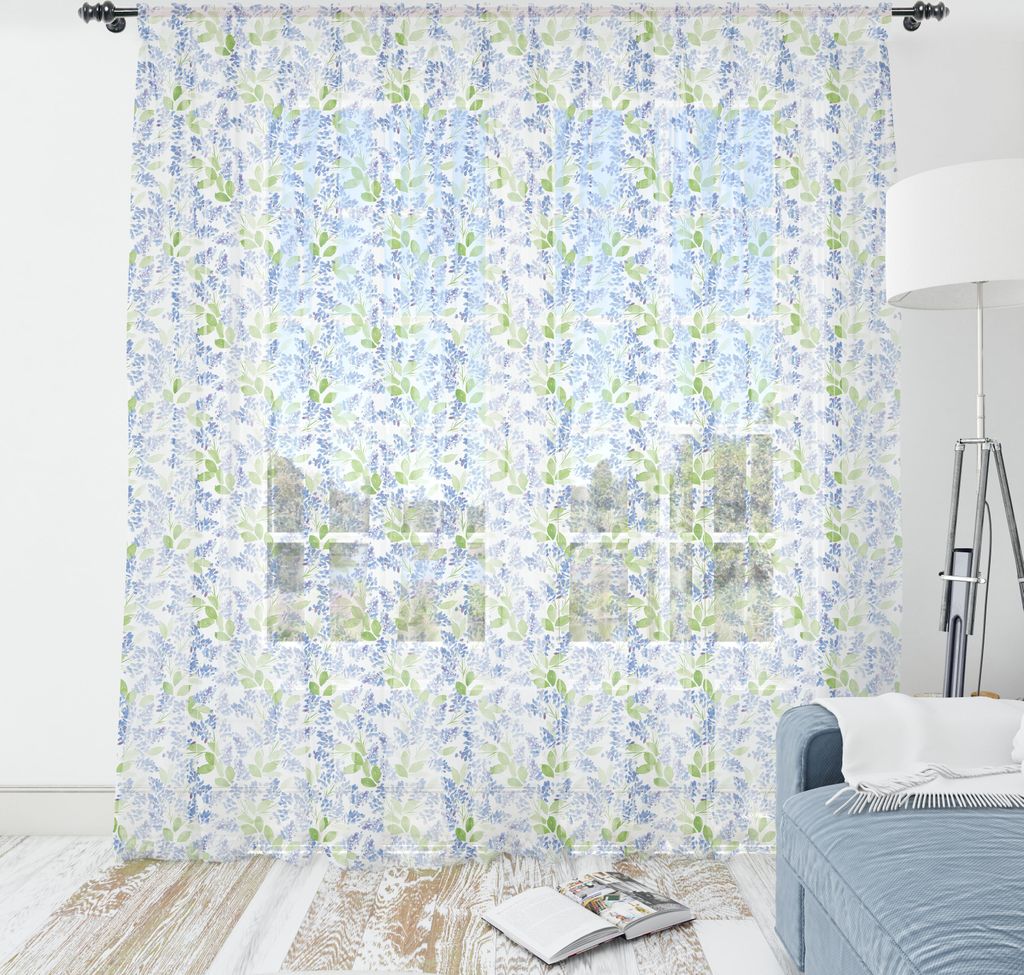 ABAKUHAUS Lavendel Wandteppich, Pastell Aquarell-Blumenblätter mit Blättern Gartenlaub Yard Bouquets, Wohnzimmer Schlafzimmer seidiges Satin Wand...