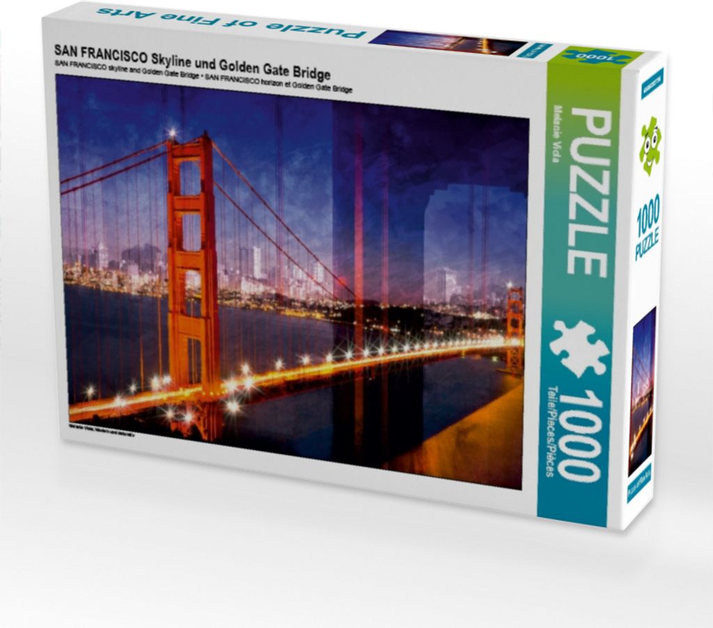 Calvendo SAN FRANCISCO Skyline und Golden Gate Bridge 1000 Teile Puzzle quer 640x480mm, Viola Melanie; 7361155