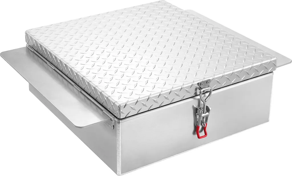 Coffre de rangement aluminium avec plaque diamant pour benne de pick-up