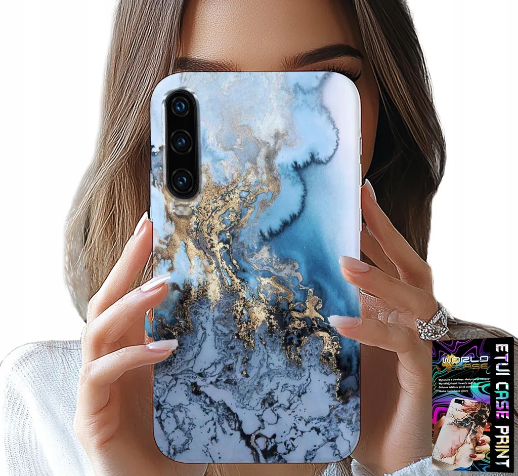 Custodia Per Huawei P30 - Modelli Marmorizzati Da Donna + Vetro