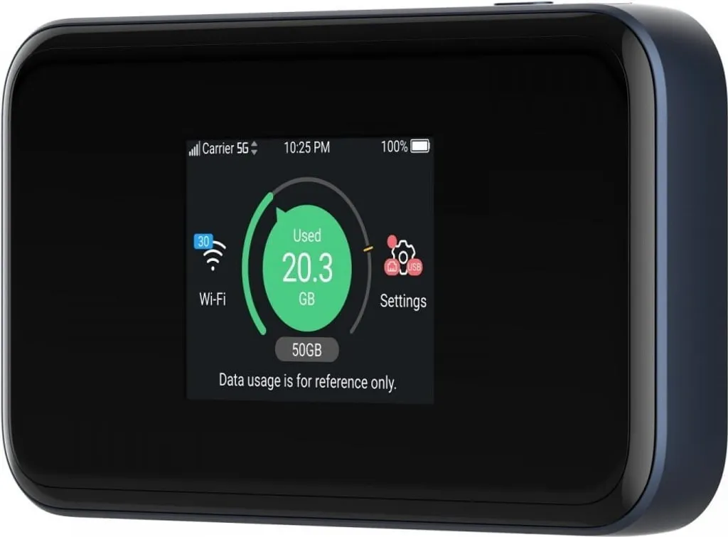 Routeur Mobile 5G ZTE MU5001 Wi-Fi 6 3800 Mbps Noir Puissant et Compact