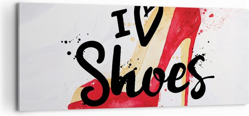 Bild auf Leinwand - Leinwandbild - Schuh Ferse Frau Mode - 100x40cm - Wand Bild - Wanddeko - Leinwanddruck - Bilder - Kunstdruck - Wanddekoration -...
