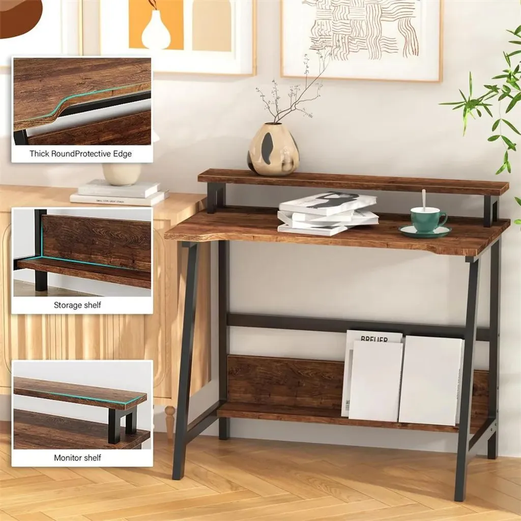 Petit bureau beige 80 cm : Solution idéale pour chambres exiguës - 3
