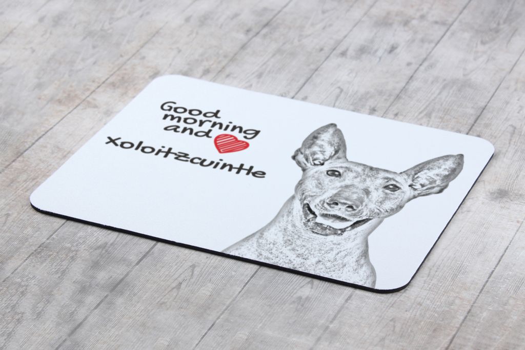 Mexikanischer Nackthund, Xoloitzcuintle, Xolo, Tepeizeuintli - Mauspad mit Druck, personalisiertes Mauspad mit Hund, einzigartiges Gadget für Bür...