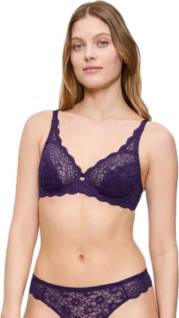 Triumph Amourette Floral Lace, Weicher Becher, Violett, Bügel, Muster, Royal Purple, Weiblich