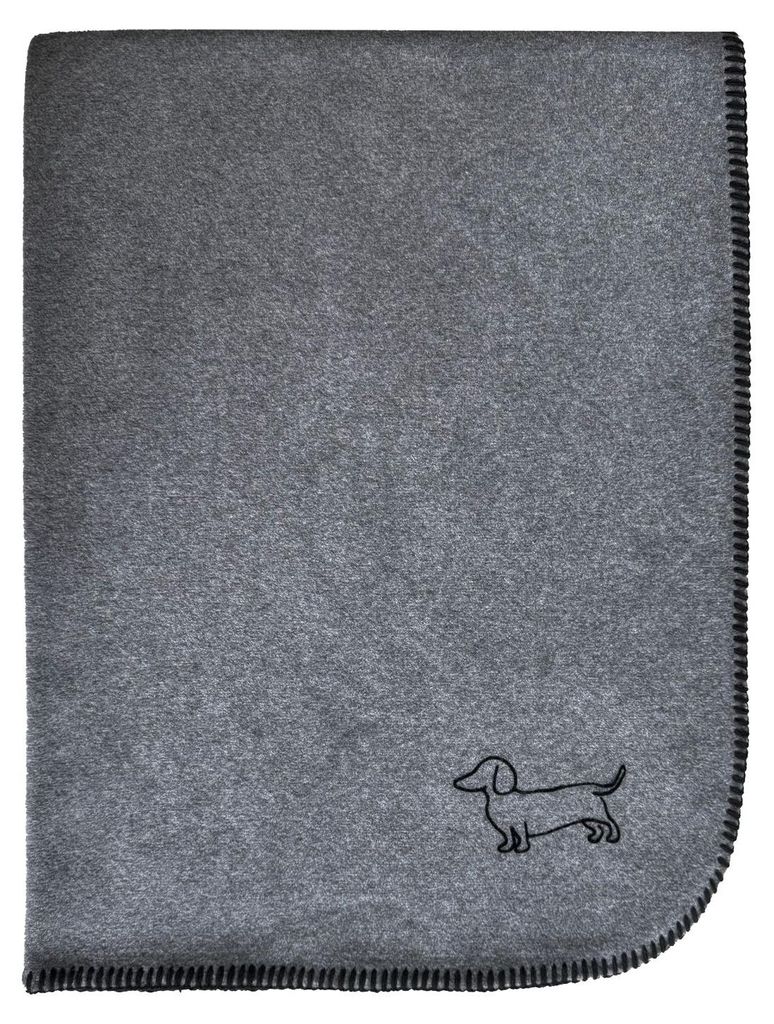 Eagle Products Decke POLDI XS, 80x100 cm, anthrazit (Flockdruck Dackel und Kammstich schwarz)