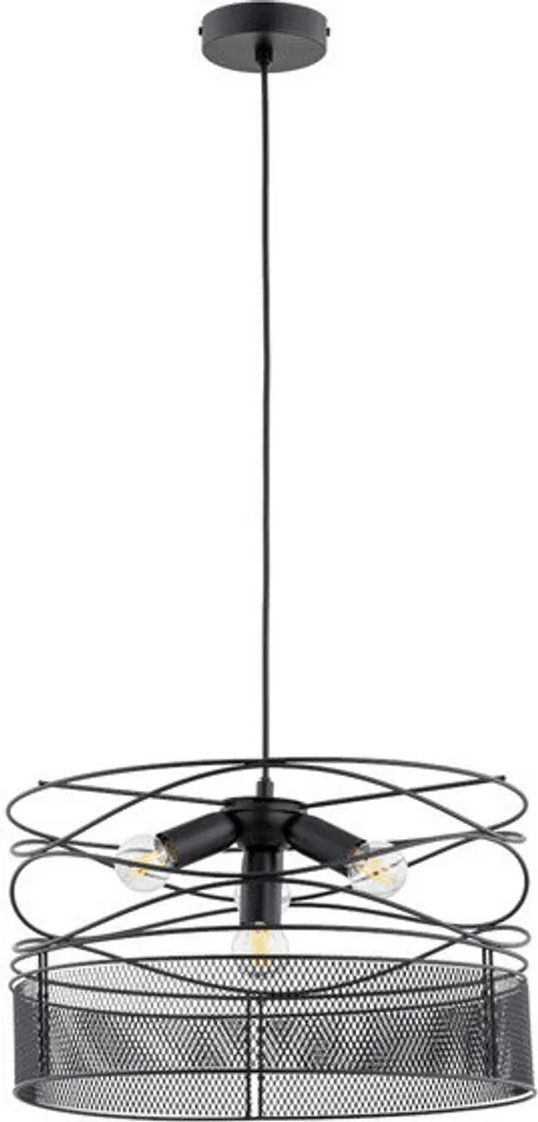 Suspension DIUK noire 4 douilles E27 design circulaire industriel