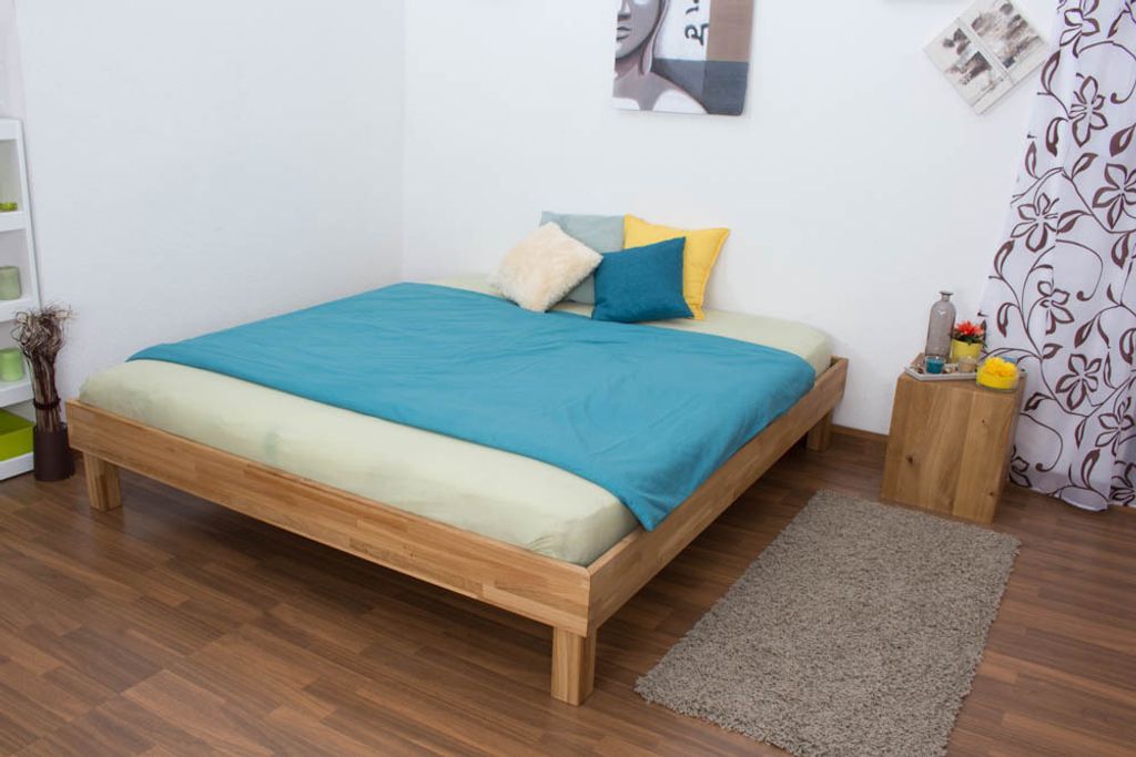 Holzbett 180 x 200 cm Eiche massiv geölt