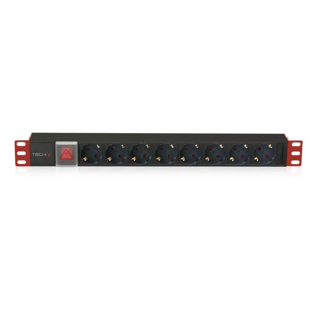 Multiprise Rackable 1U 8 Prises pour Baie de Brassage Noire - Techly PDU