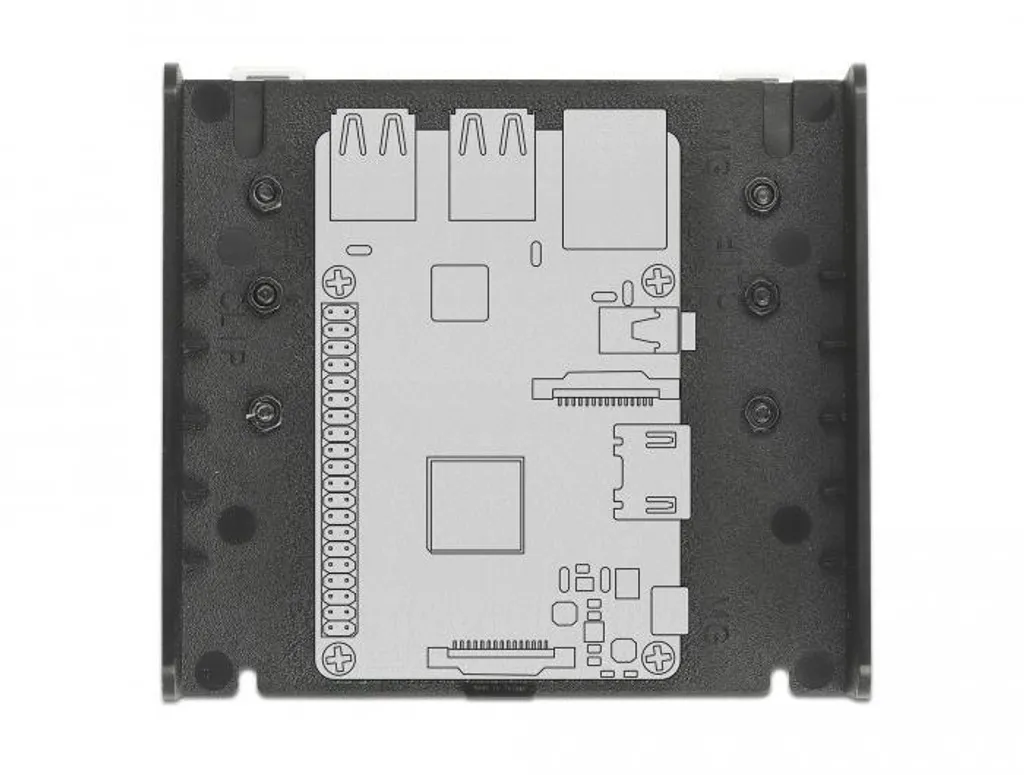 Kit de montage sur rail DIN Delock pour monocarte Raspberry Pi et SBC