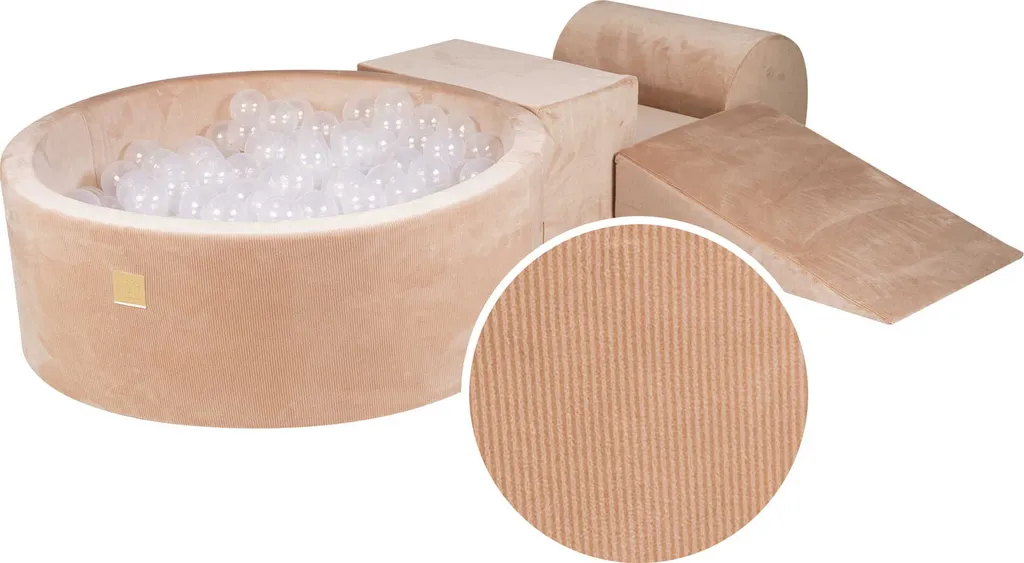 MeowBaby Set de jeu en mousse avec piscine à balles 90x30cm sable