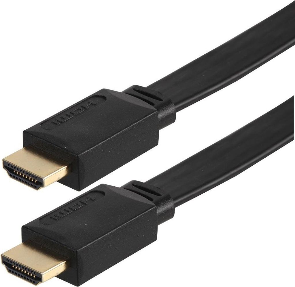 Techly HDMI High Speed Kabel mit Ethernet, Flachkkabel 1m sw