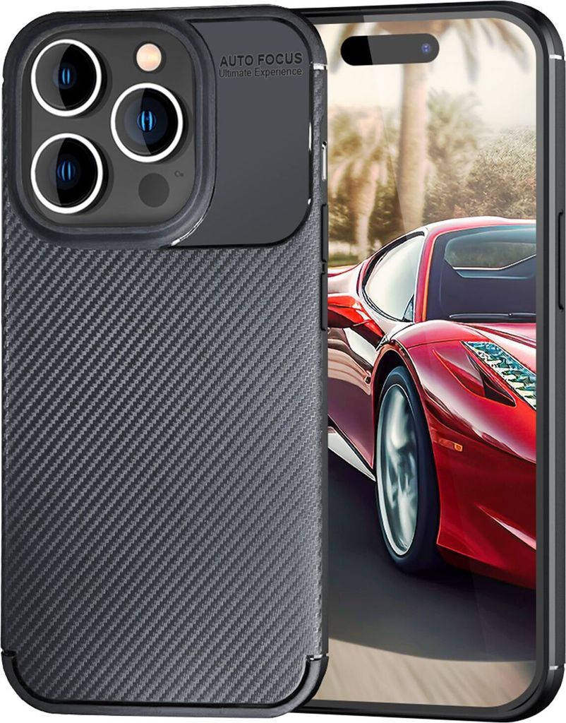 Hülle für iPhone 15 Pro Max Carbon Optik Case Silikon Handyhülle Schutz Tasche