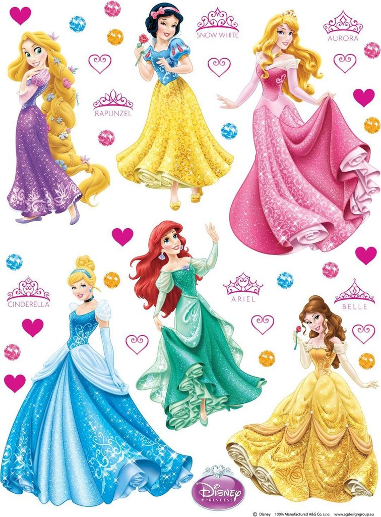 Disney Naklejka na ścianę księżniczki Zdjęcie produktu 