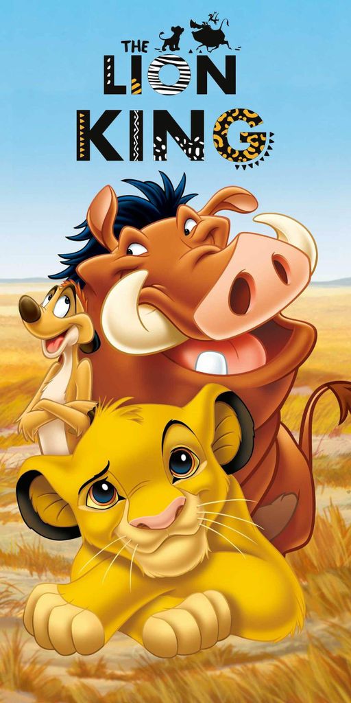 Asciugamano Disney Re Leone, Simba, Timon, Pumba, 70 x 140 Immagine del prodotto 