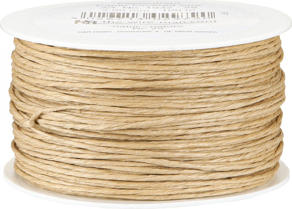 Papierdraht Natur Ø2mm 100m - Dekodraht für Bastelprojekte, Produktbild 