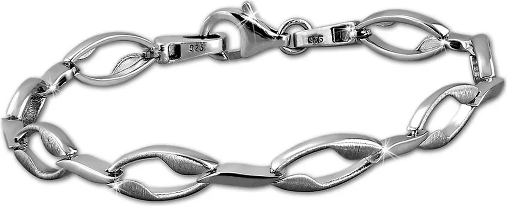 Bracelet en Argent 925 Véritable pour Femme Argenté Longueur 18,8 cm