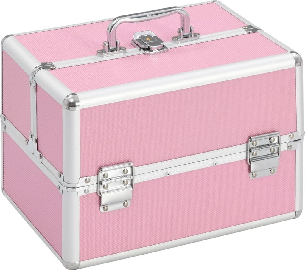The Living Store Kosmetikkoffer 22x30x21 cm Rosa Aluminium