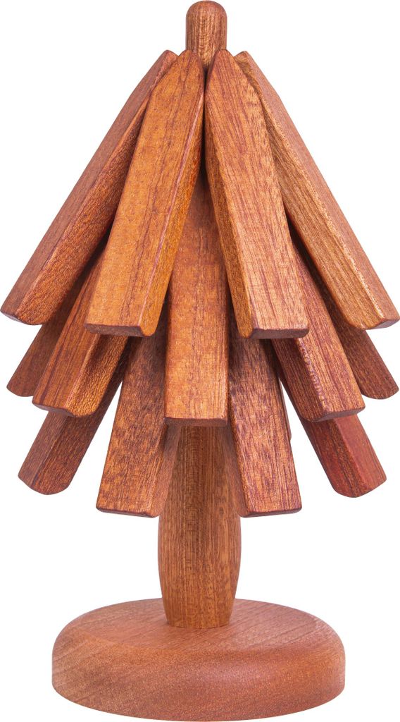 QUVIO Topflappen auf baumförmigem Ständer - Topflappen - Topflappen - Topflappen 3er Set - Topflappen Holz - Topflappen Holz - Topflappen aus Hol...