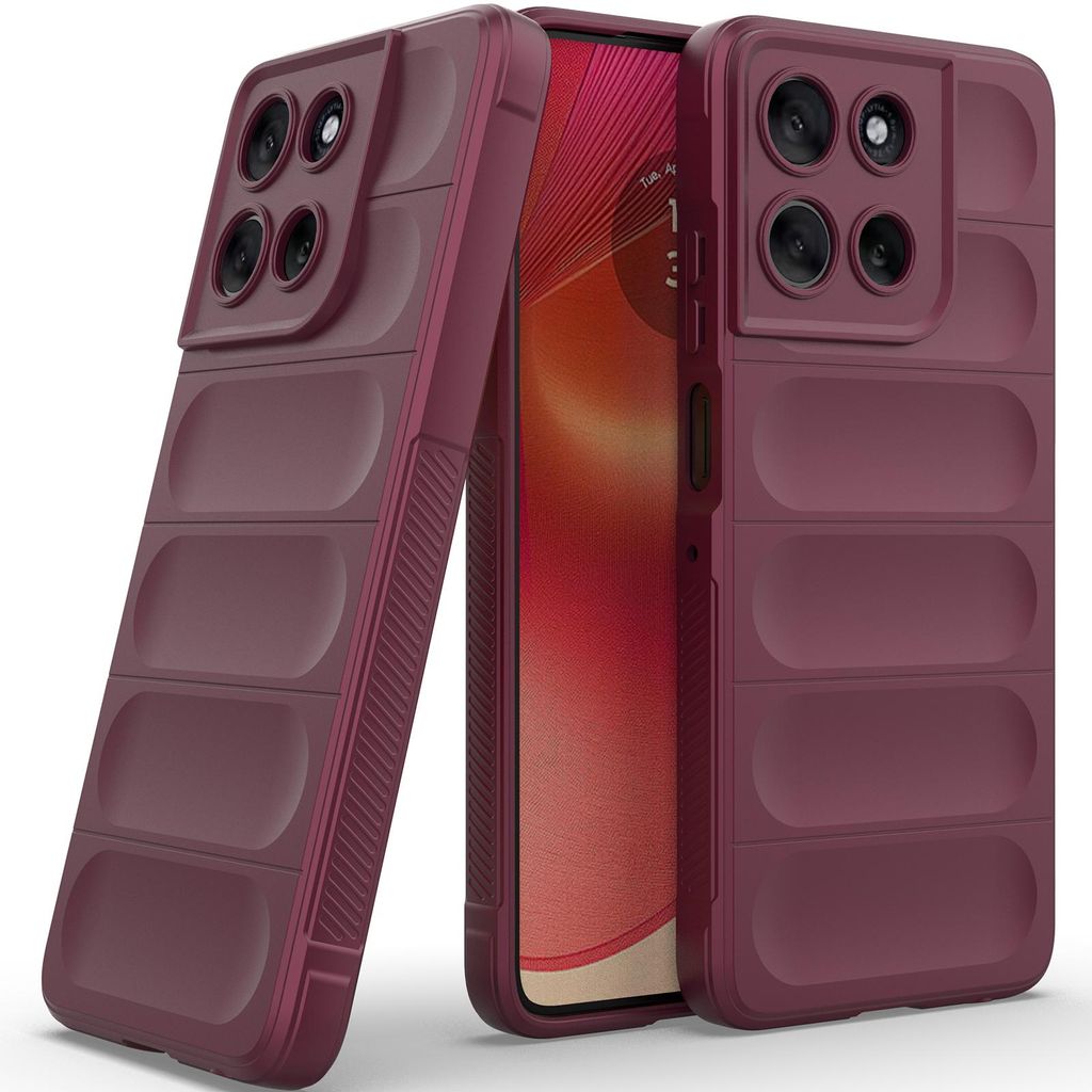 Handyhülle für Motorola Moto G56 Weich TPU Silikon Stossfest Anti-rutsch Hülle bordeaux