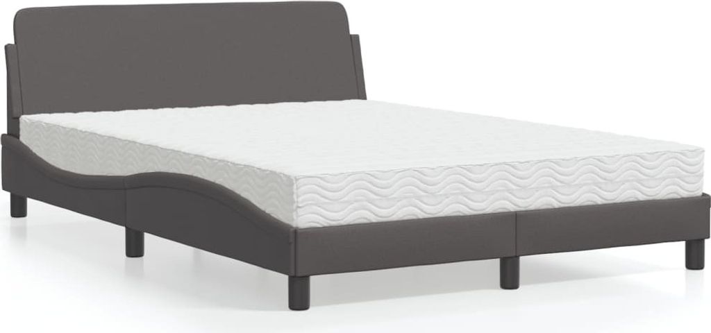 Maison Exclusive - Bett mit Matratze "Dover" Grau 140x200 cm Kunstleder