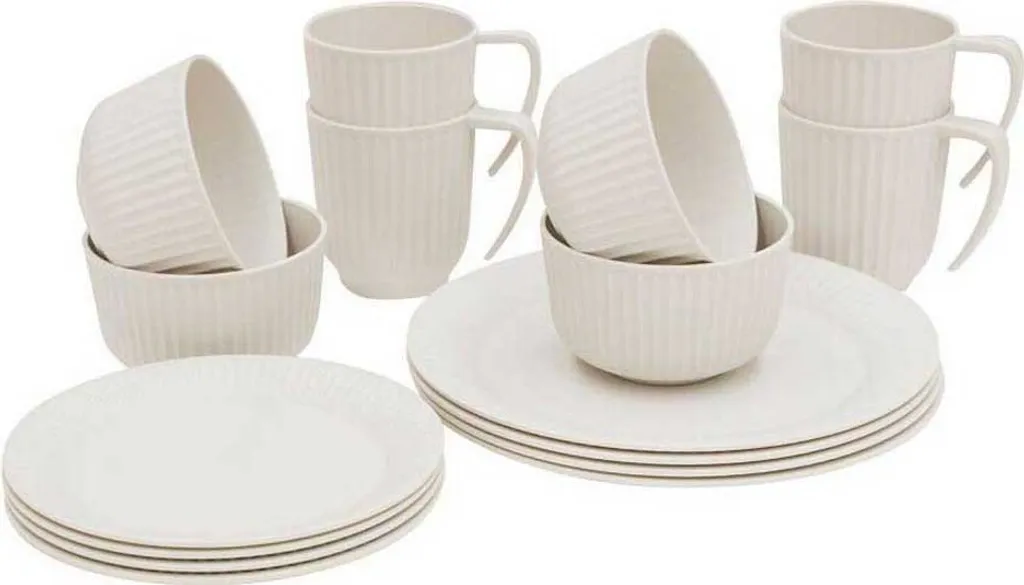 Set Piatti Campeggio Outwell Delish Beige - 4 Persone Infrangibile