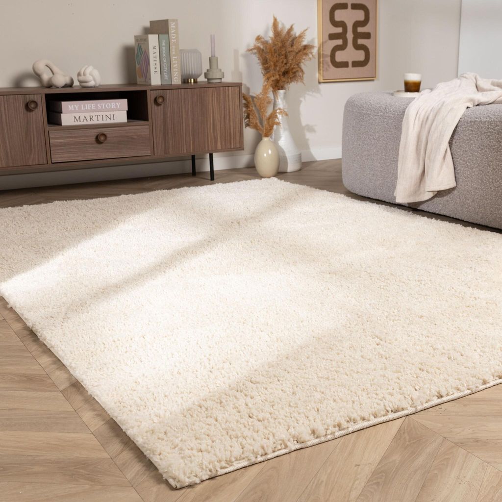 Volero - Einfarbiger Teppich - Wish Creme - 120x170cm - Wohnzimmer, Schlafzimmer - Modern