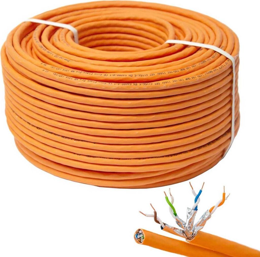 PremiumX 50m CAT 7 Netzwerkkabel Duplex LAN Kabel Ethernet Datenkabel