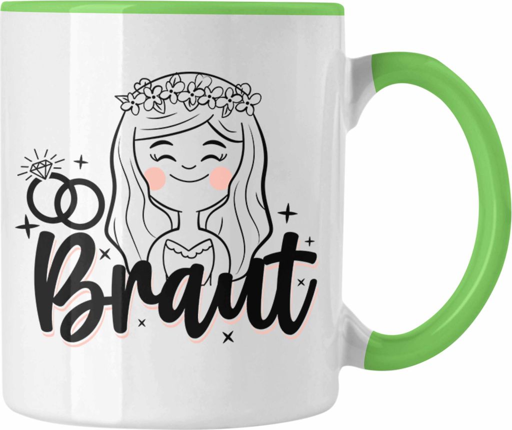 Trendation - Braut Tasse Geschenk Hochzeit Geschenkidee für Braut (Grün)