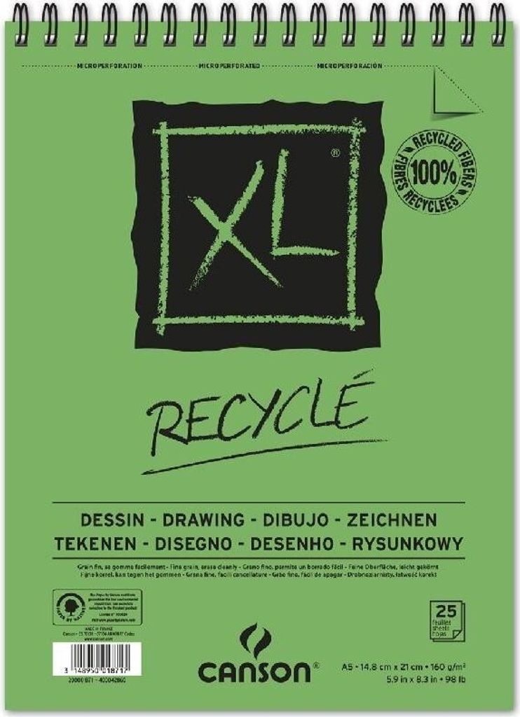CANSON Skizzen und Studienblock "XL RECYCLED" DIN A5 25 Blatt