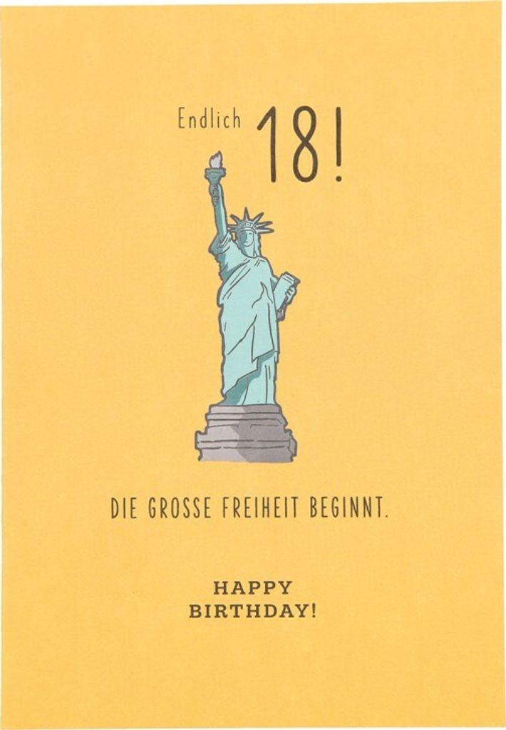 Besonders schoen Klappkarte - Endlich 18! DIE GROSSE FREIHEIT...
