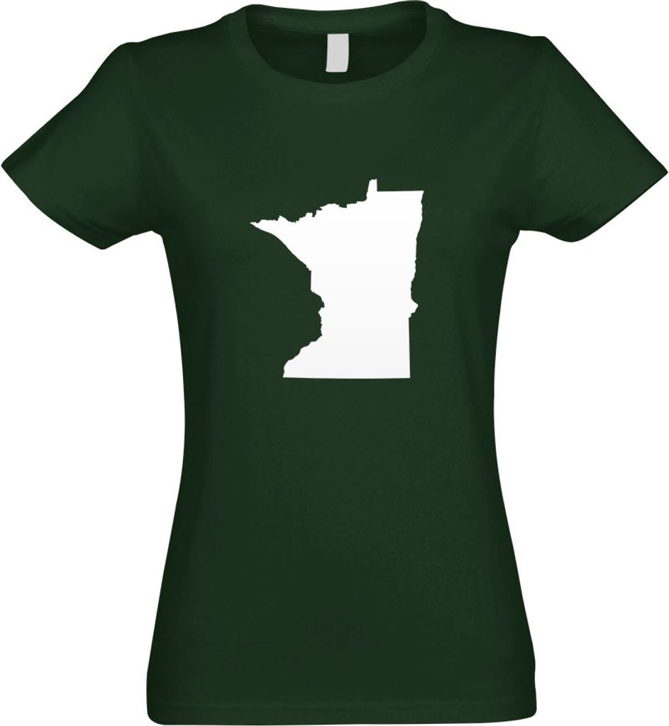 Kiwistar - T-Shirt tailliert - Damen - flaschengrün - USA - Bundesstaat - Minnesota - mit Motiv Bedruckt - Funshirt Design - Sport - Freizeit - Da...