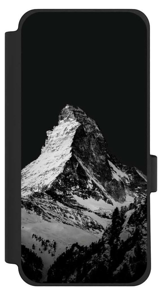 NIVOCASE Klapphülle für Google Pixel 10 Pro XL Handyhülle aus Kunst Leder NIVOflip schwarz Alpspitze Berg Schnee