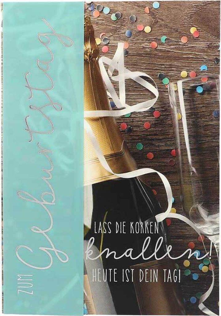 1 xGeburtstagskarte 25/Zum Geburtstag Lass die Korken Produktbild 