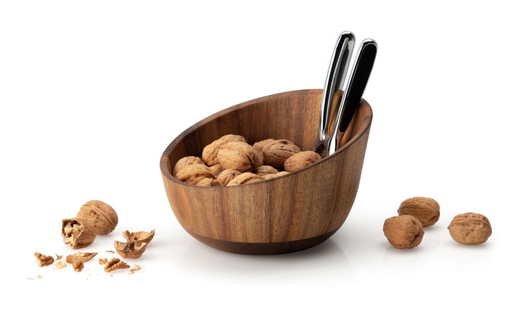 Nussschale mit Nussknacker Akazienholz Produktbild 2