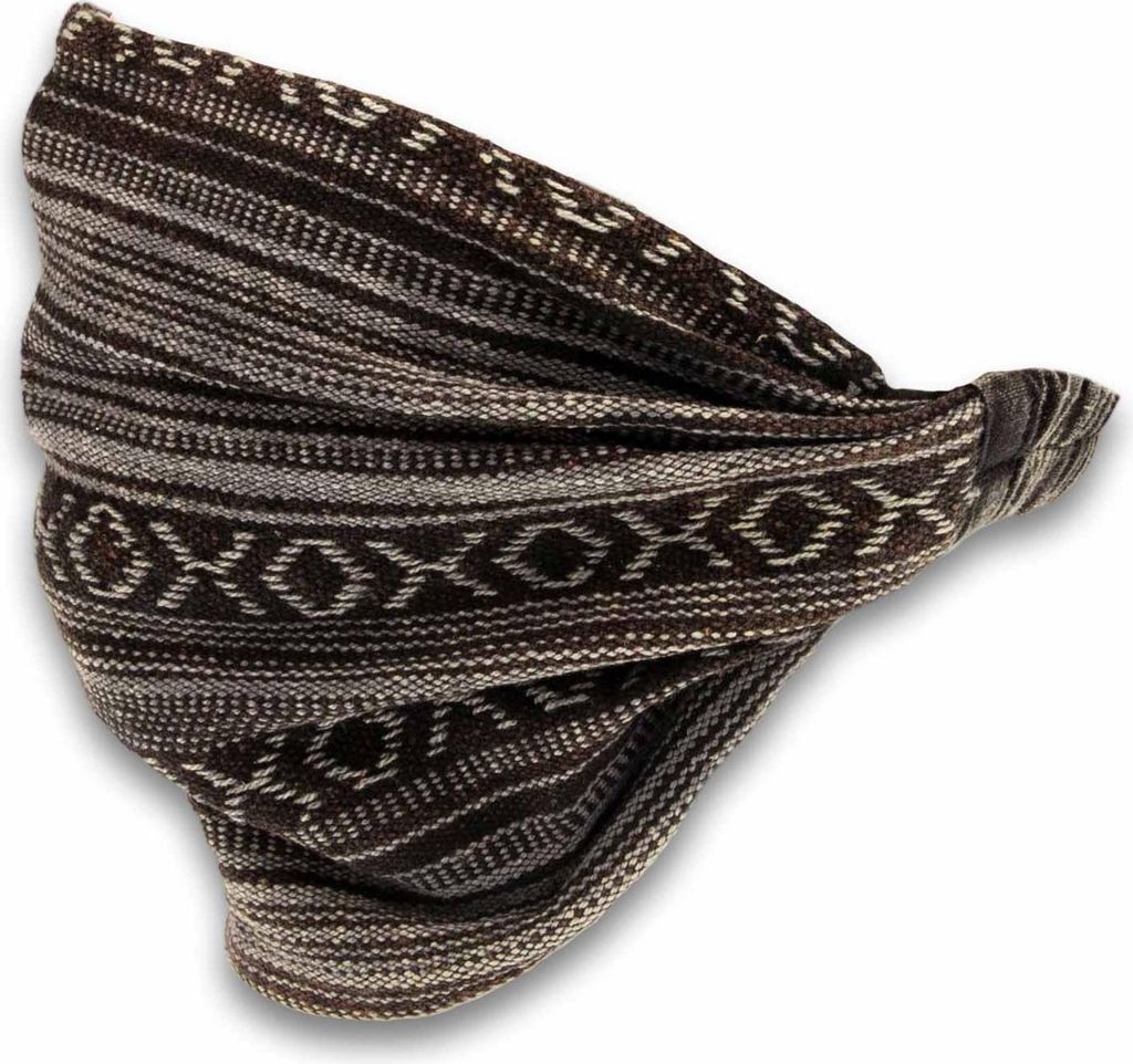 KUNST UND MAGIE uni Hippie Kopfband Stirnband Goa Yoga Stonewashed, Farbe:Black / Schwarz
