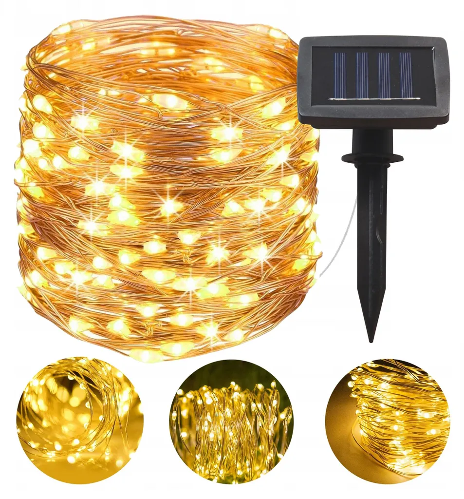 Guirlande lumineuse extérieure pour terrasse et balcon solaire 100 LED