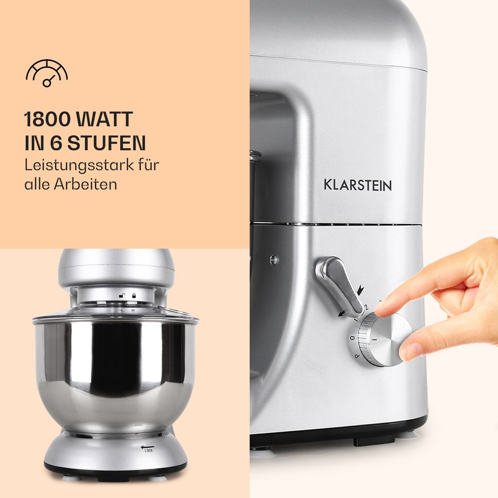 Klarstein Küchenmaschine, Knetmaschine mit 5L Schüssel, Produktbild 2