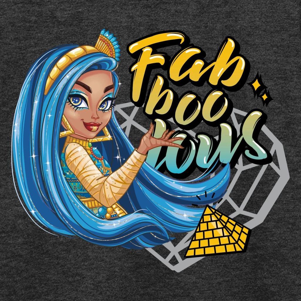 Spreadshirt Monster High Cleo De Nile Fab-Boo-Lous Teenager Premium T-Shirt, 146/152 (10 Jahre), Anthrazit meliert