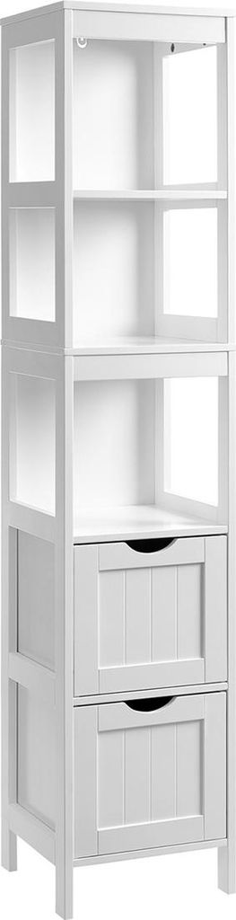 Hoher Schrank für das Badezimmer im Landhausstil