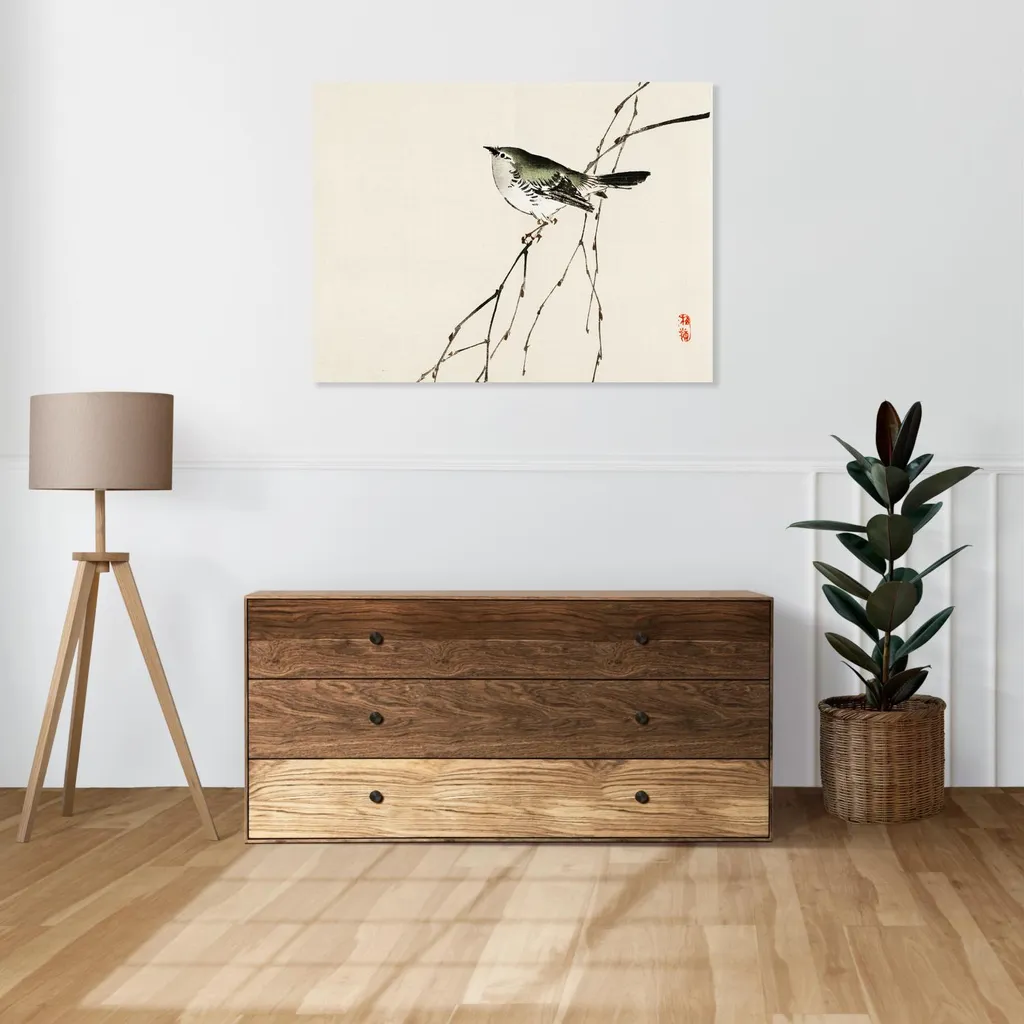 Quadro 100x70 cm Tit, Kōno Bairei Giapponese Vintage per il salotto - 2