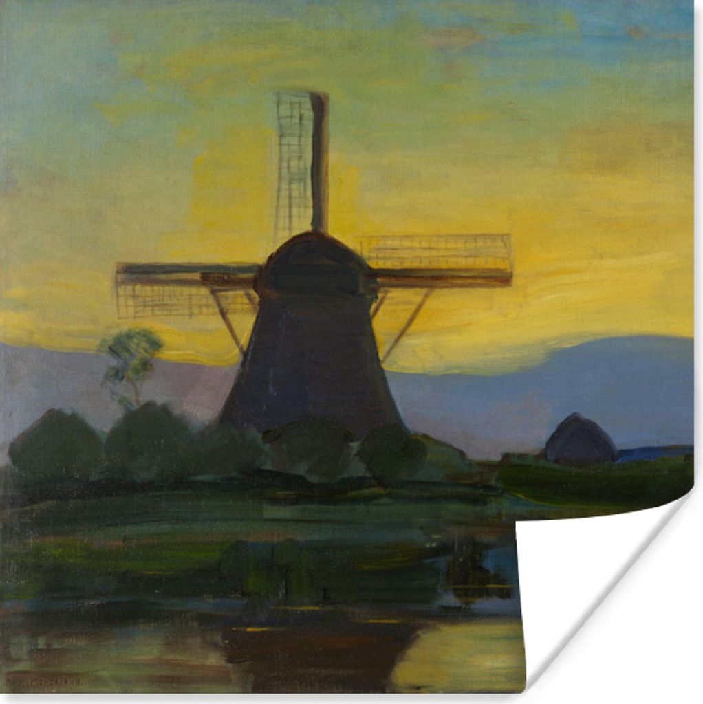 MuchoWow Poster Östliche Windmühle - Piet Mondrian 30x30 cm - Wandposter - Printing
