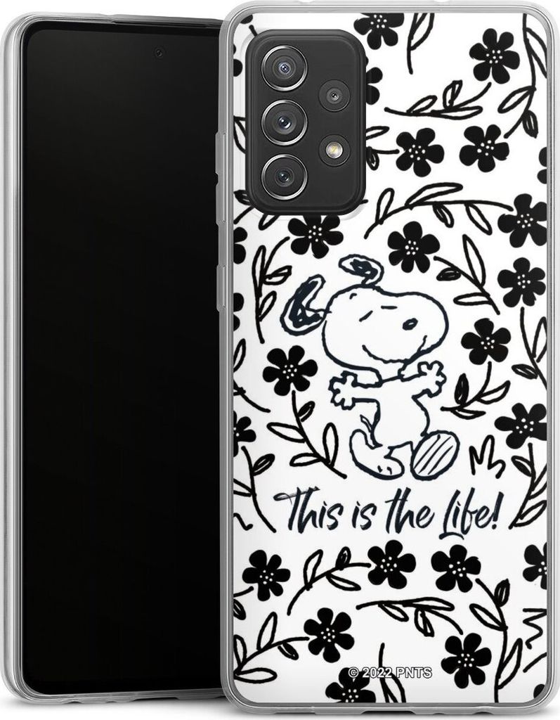 DeinDesign Slim Hülle für Samsung Galaxy A72 Silikon Case Ultra Dünn Handyhülle Blumen Peanuts Snoopy