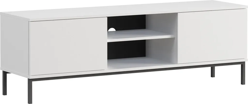 Meuble TV bas Querty 2D 05 Mirjan24 blanc 150cm style loft moderne