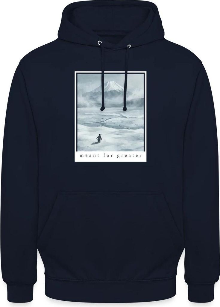 Spreadshirt Pinguin Meant For Greater Nihilistisches Meme Uni Hoodie, XXL, Navy