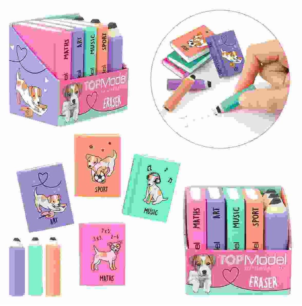TOPModel set di gomme da cancellare mini libri scolastici e Immagine del prodotto 
