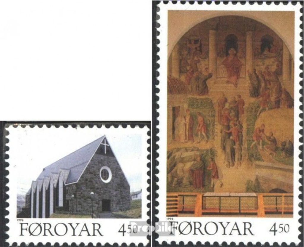 Briefmarken Dänemark - Färöer 1996 Mi 308-309 (kompl.Ausg.) postfrisch Christianskirche