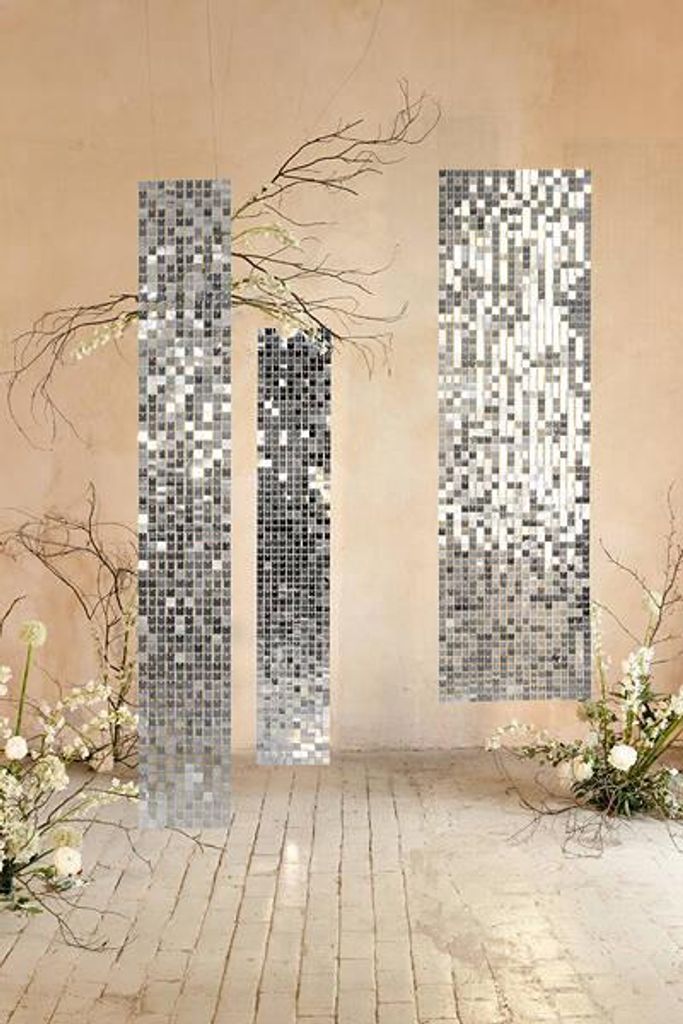 Pailletten-Panel, Quadrate, silber, 30x30 cm Produktbild 
